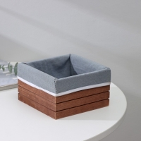 Корзина для хранения Доляна Storage, 15×15×9 см, малая, дерево, цвет коричневый, серый Корзина для хранения Доляна Storage, 15×15×9 см, малая, дерево, цвет коричневый, серый