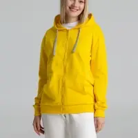Толстовка на молнии с капюшоном Unit Siverga желтая, размер 3XL