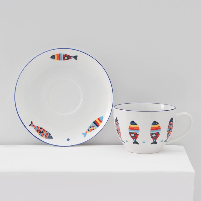 Сервиз фарфоровый чайный Доляна «Емеля», 12 предметов: 6 чашек 280 мл, 6 блюдец d=15 см, цвет белый Сервиз фарфоровый чайный Доляна «Емеля», 12 предметов: 6 чашек 280 мл, 6 блюдец d=15 см, цвет белый