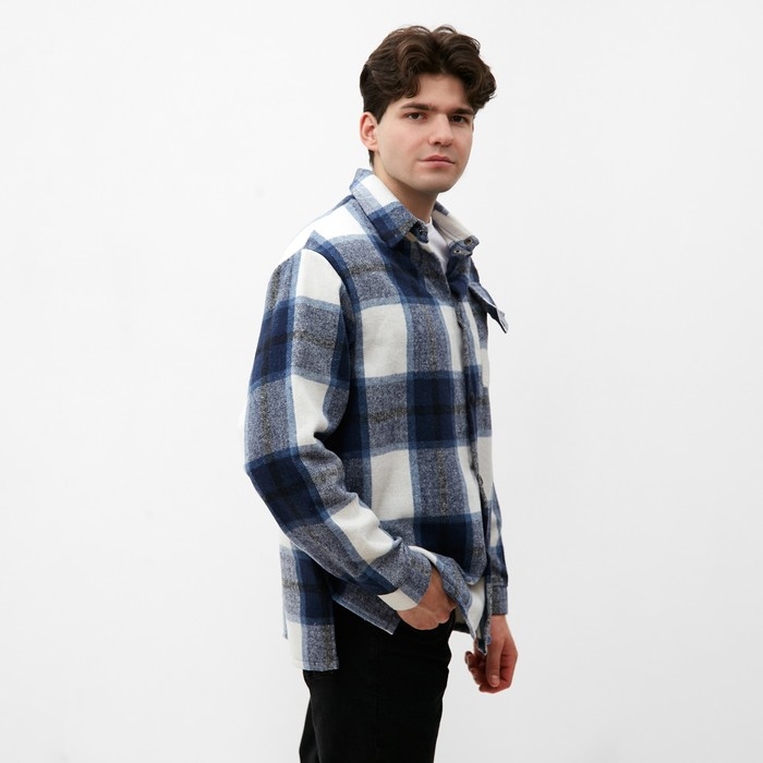 Рубашка мужская в клетку MIST, размер 54, синий Рубашка мужская в клетку MIST, размер 54, синий