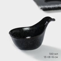 Набор фарфоровых соусников на фарфоровой подставке Magistro «Ночной дождь», 4 предмета: соусник 3 шт 100 мл, подставка 35×12×1 см, цвет чёрный Набор фарфоровых соусников на фарфоровой подставке Magistro «Ночной дождь», 4 предмета: соусник 3 шт 100 мл, подставка 35×12×1 см, цвет чёрный