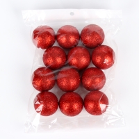 Новый год! Фигурка для поделок и декора &laquo;Шарик&raquo;, набор 12 шт., размер 1 шт. &mdash; 4 см., цвет красный