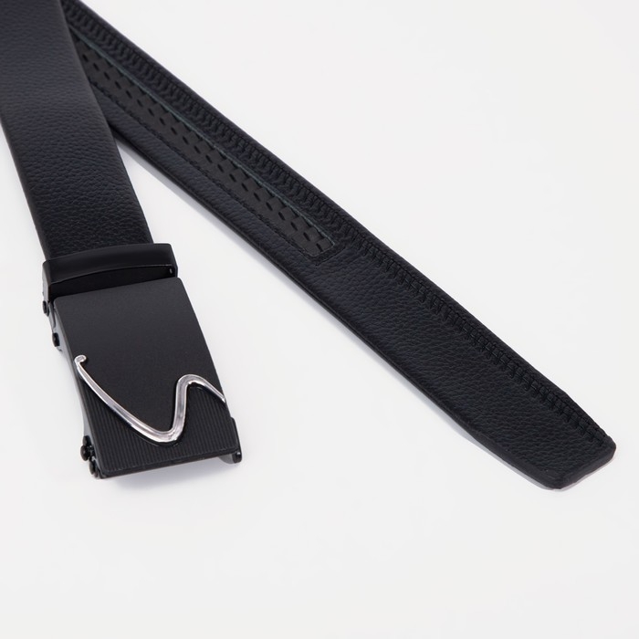 Ремень мужской, ширина 3.5 см, пряжка автомат, цвет чёрный Ремень мужской, ширина 3.5 см, пряжка автомат, цвет чёрный