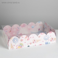 Коробка для печенья, кондитерская упаковка с PVC крышкой, «Вкусности», 20 х 30 х 8 см Коробка для печенья, кондитерская упаковка с PVC крышкой, «Вкусности», 20 х 30 х 8 см