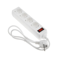 Сетевой фильтр Luazon Lighting, 4 розетки, 1.0 м, 2200 Вт, 3 х 0.75 мм2, 10 A, 220 В, белый Сетевой фильтр Luazon Lighting, 4 розетки, 1.0 м, 2200 Вт, 3 х 0.75 мм2, 10 A, 220 В, белый