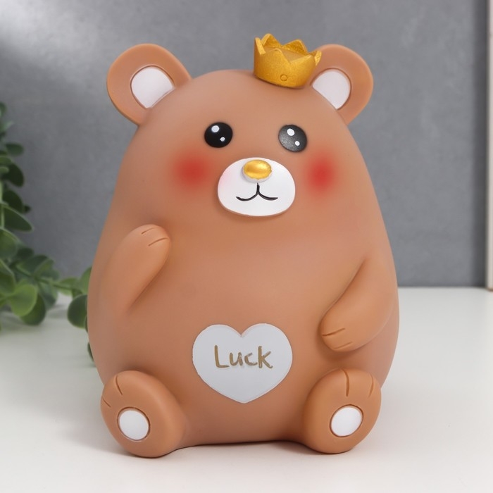 Копилка пластик Копилка пластик "Мишутка в короне" 14,5х14х17 см