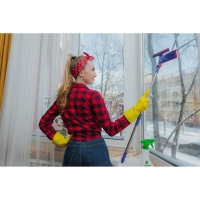 Щётка для окон Доляна, фиксатор, стальная телескопическая ручка, длина 55(83) см, водосгон силикон 18 см, насадка велюр 18×8 см Щётка для окон Доляна, фиксатор, стальная телескопическая ручка, длина 55(83) см, водосгон силикон 18 см, насадка велюр 18×8 см