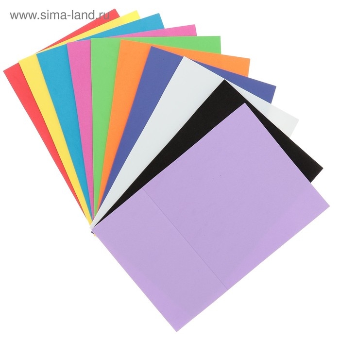 Набор Набор "Пенка" А4, 10 листов, 10 цветов, толщина 2 мм