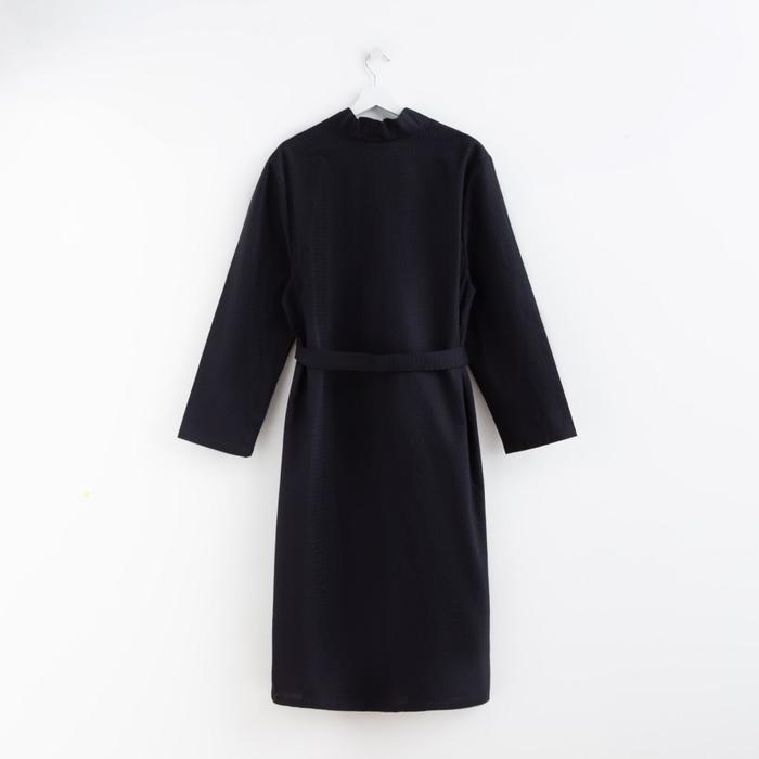 Халат вафельный мужской удлинённый Экономь и Я размер 54-56, цвет чёрный, 100% хлопок, 200г/м2 Халат вафельный мужской удлинённый Экономь и Я размер 54-56, цвет чёрный, 100% хлопок, 200г/м2