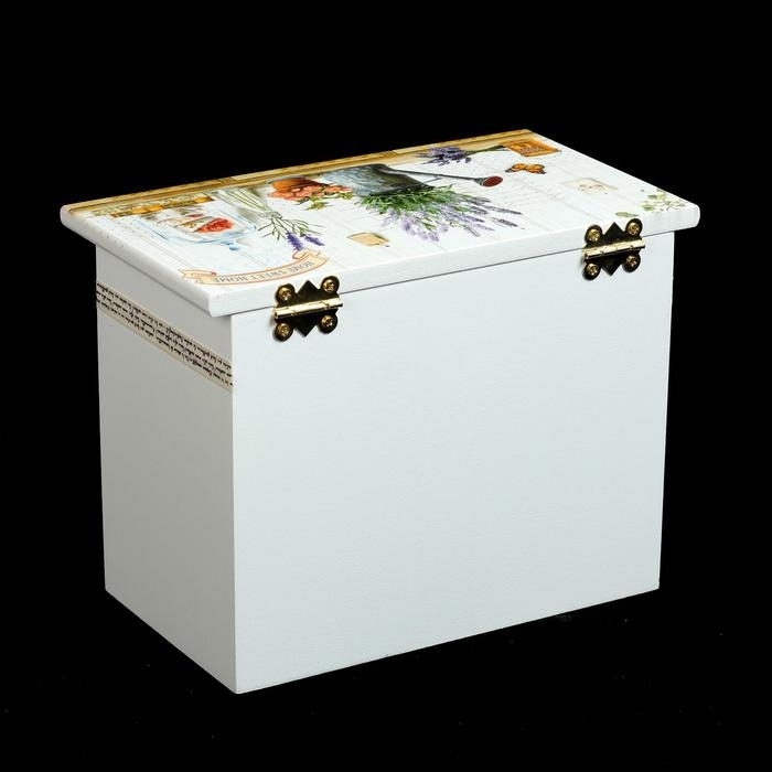 Шкатулка дерево комод 3 ящика Шкатулка дерево комод 3 ящика "Лаванда" 14,9х19,8х11,4 см