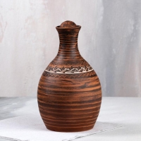 Штоф &laquo;Келин&raquo;, гончарный, ангоб, красная глина, 2,2 л, микс