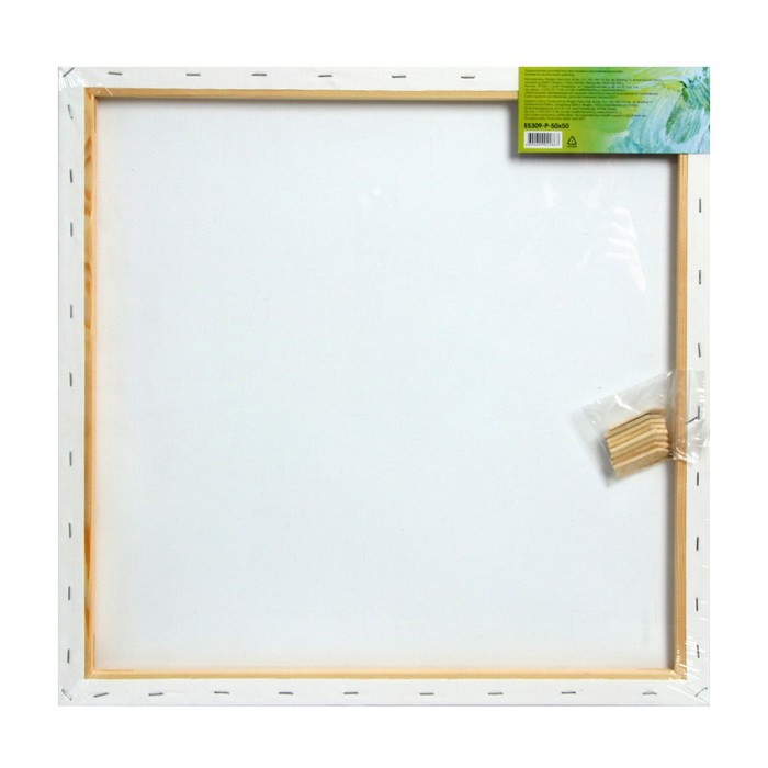 Холст на подрамнике, хлопок 100%, 50 х 50 х 1.8 см, акриловый грунт, мелкозернистый, 280 г/м&sup2;