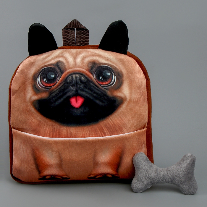 Рюкзак детский для мальчика &laquo;Мопс&raquo; с косточкой
