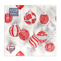 Новогодние салфетки бумажные Home Collection «Красные игрушки на серебре», 3 слоя, 33х33 см, 20 шт Новогодние салфетки бумажные Home Collection «Красные игрушки на серебре», 3 слоя, 33х33 см, 20 шт