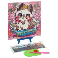 Набор для детского творчества, алмазная мозаика &laquo;Милая киска&raquo;, 20 &times; 20 см