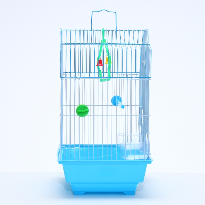 Клетка для птиц укомплектованная Bd-1/4f, 30 х 23 х 39 см, голубая (фасовка 12 шт)