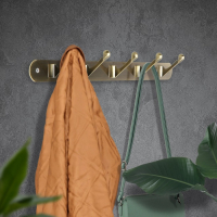 Вешалка ТУНДРА TVP001, металлическая, пятирожковая, цвет бронза