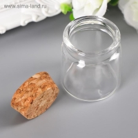 Декор для творчества стекло "Баночка с пробкой", 30 мл, 4х3,7х3,7 см Декор для творчества стекло "Баночка с пробкой", 30 мл, 4х3,7х3,7 см