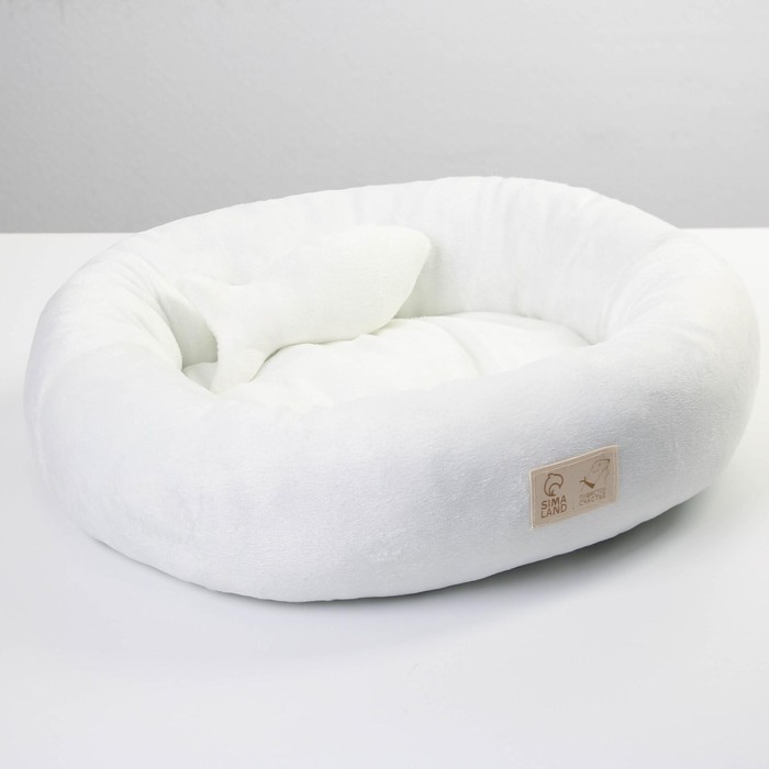 Лежанка с рыбкой, 45х35х11 см, молочная