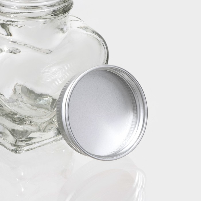 Банка стеклянная для хранения сыпучих продуктов &laquo;Сердце&raquo;, 60 мл, 3,9&times;7,5 см, с пластиковой крышкой