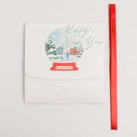 Коробка подарочная новогодняя складная двухсторонняя &laquo;Шар со снегом&raquo;, 16.5 х 12.5 х 5 см, Новый год