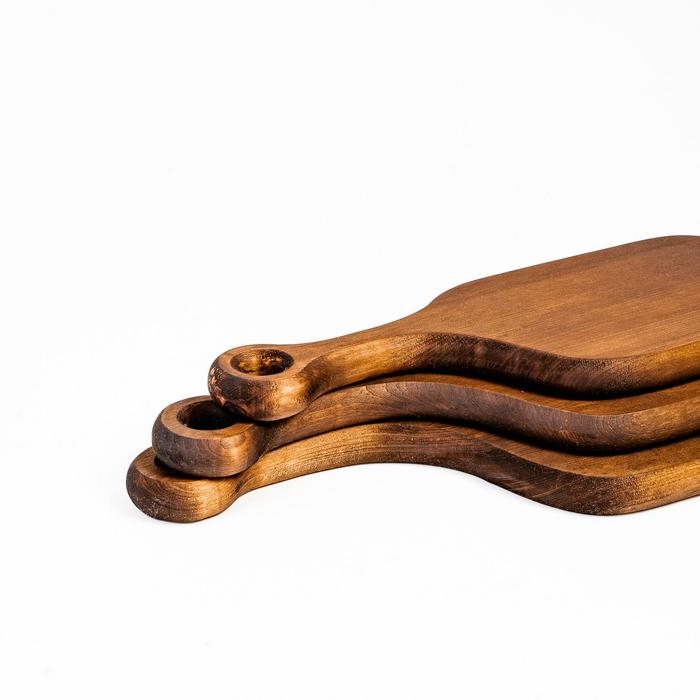 Доски разделочные Magistro 3 шт, цельный массив кедра, цвет шоколадный Доски разделочные Magistro 3 шт, цельный массив кедра, цвет шоколадный