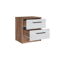 Тумба прикроватная, 402х334х450, Дуб крафт табачный/дуб крафт белый (Спальня Вегас)