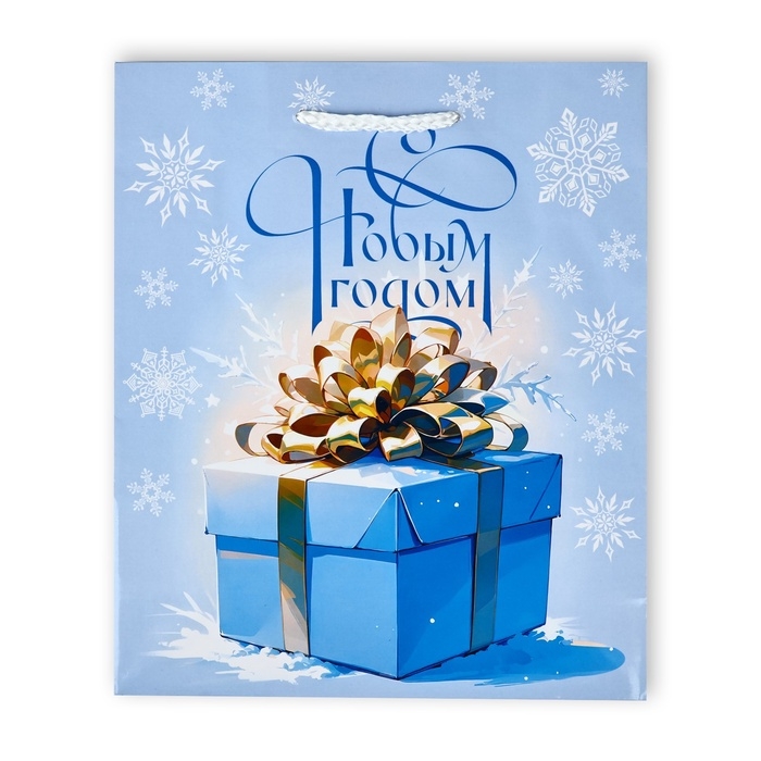 Пакет подарочный новогодний ламинированный &laquo;С новым годом&raquo;, подарок, ML 21 х 25 х 8 см
