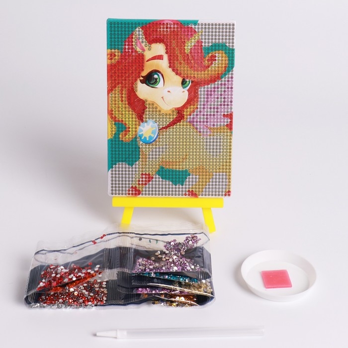 Алмазная мозаика с частичным заполнением на подставке для детей &laquo;Звёздный единорог&raquo;