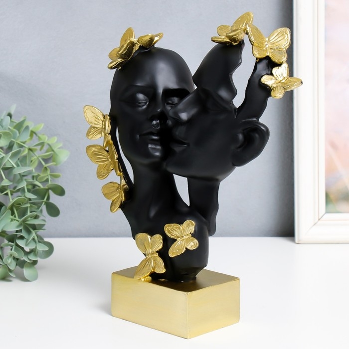 Сувенир полистоун бюст Сувенир полистоун бюст "Пара - Нежность. Рой бабочек" чёрный с золотом 7х21,5х29 см