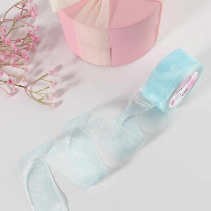 Лента капроновая, 40 мм, 20 &plusmn; 1 м, цвет светло-голубой №13