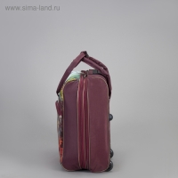 Чемодан малый 20" с сумкой, отдел на молнии, наружный карман, с расширением, цвет бордовый