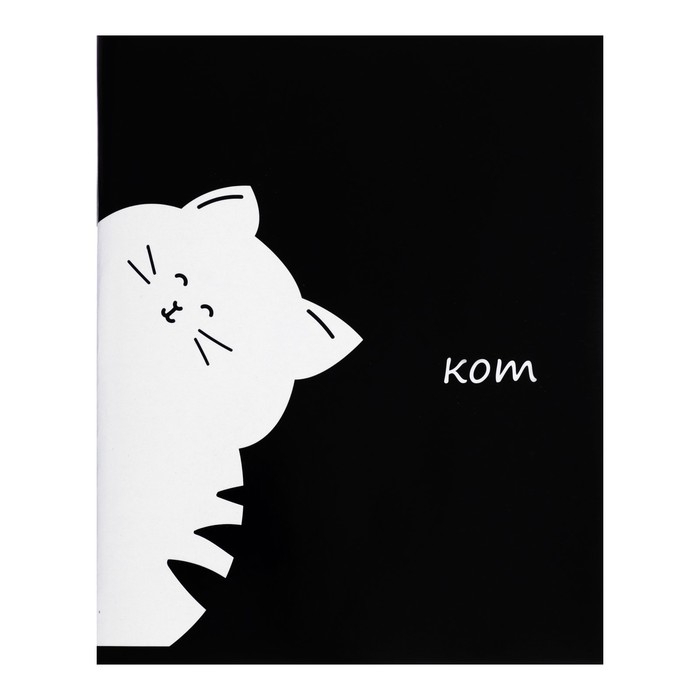 Тетрадь 48 листов в линейку Calligrata Тетрадь 48 листов в линейку Calligrata "Кот", обложка мелованный картон, Уф-лак, блок офсет, МИКС