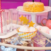 Шпажки &laquo;Звезда&raquo;, набор 12 шт., цвет золотой