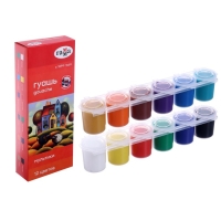 Гуашь 12 цветов по 15 мл Гамма "Мультики", блок-тара, картонная упаковка 100222-12 Гуашь 12 цветов по 15 мл Гамма "Мультики", блок-тара, картонная упаковка 100222-12