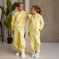 Костюм детский (худи, брюки) MINAKU: Basic Line KIDS, oversize, цвет жёлтый, рост 152