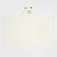 Полотенце с капюшоном Крошка Я, цвет белый, 67х120 см, 100% п/э, 280 г/м2