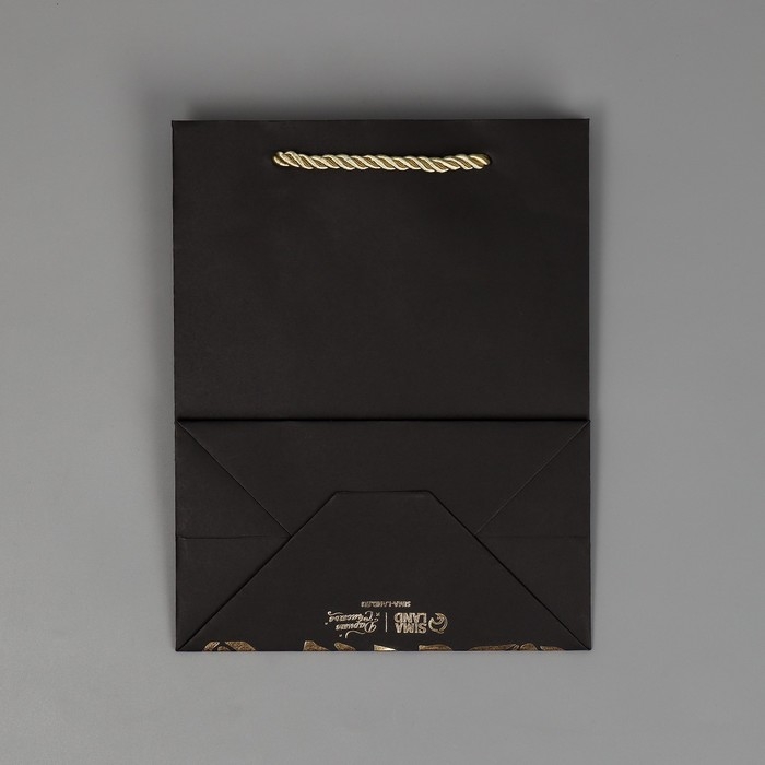 Пакет подарочный, упаковка, &laquo;Подарок для тебя&raquo;, чёрный крафт, 18 х 23 х 10 см