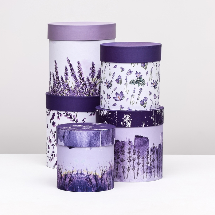 Набор шляпных коробок 5 в1 Набор шляпных коробок 5 в1 "Вдохновение", 20 х 20 - 15 х 15 см