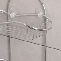 Полка 2-х ярусная на присоске Доляна «Волна», 25×11×45 см, 2 крючка, цвет хромированный Полка 2-х ярусная на присоске Доляна «Волна», 25×11×45 см, 2 крючка, цвет хромированный