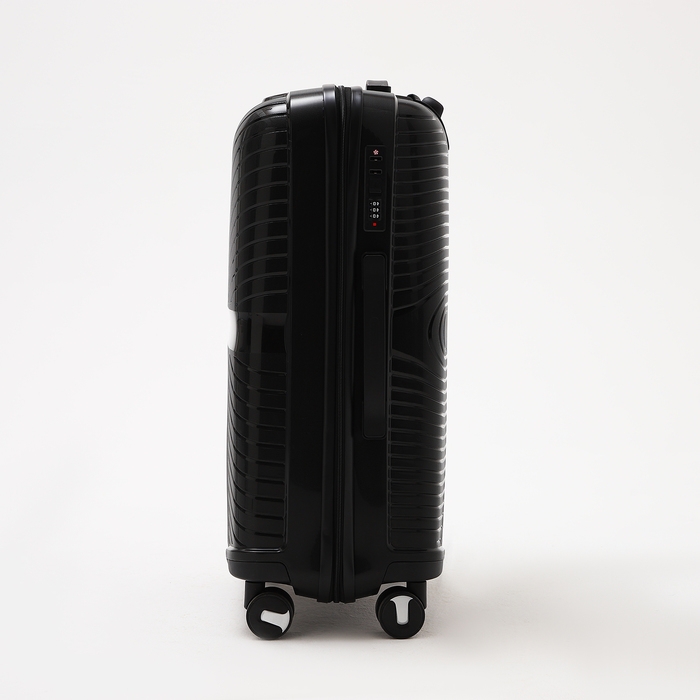 Чемодан средний 69 л (M), отдел на молнии, кодовый замок, 4 колеса, цвет чёрный
