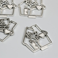 Декор для творчества металл "Дом любви" серебро 4,2х3,9 см Декор для творчества металл "Дом любви" серебро 4,2х3,9 см