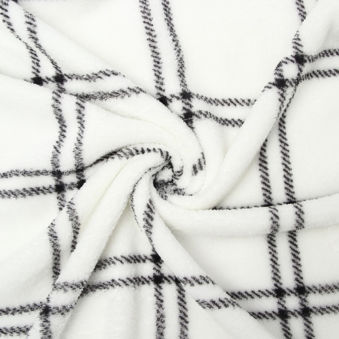 Плед Этель Плед Этель "Клетка" 200*220 см,100% п/э, корал-флис 220 гр/м2