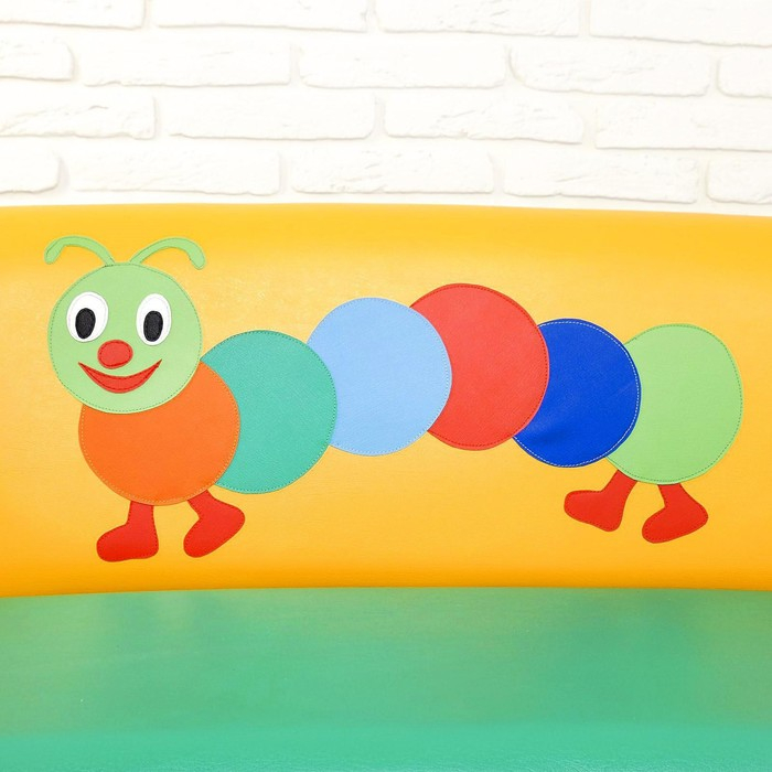 Диван мягкий &laquo;Пилот&raquo;, цвет зелёно-жёлтый, с гусеницей