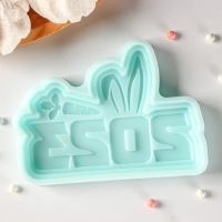 Силиконовая форма «2023 Ушки», 11×7,7×1 см, цвет бирюзовый Силиконовая форма «2023 Ушки», 11×7,7×1 см, цвет бирюзовый