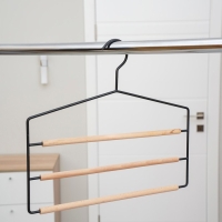 Плечики - вешалка для брюк и юбок LaDо́m Laconique, многоуровневая, 37×31,5×1,1 см, цвет чёрный Плечики - вешалка для брюк и юбок LaDо́m Laconique, многоуровневая, 37×31,5×1,1 см, цвет чёрный