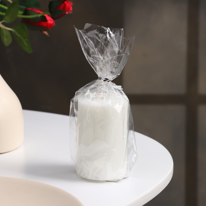 Свеча-цилиндр гладкая, 5х7,5 см, белая, 6 ч