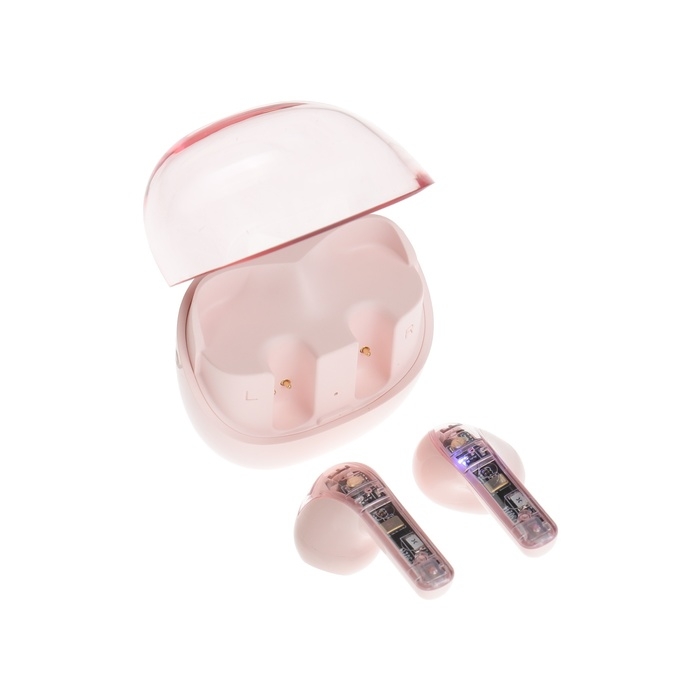 Наушники беспроводные R20, TWS, вкладыши, BT 5.3 , 30/200 мАч, шумоподавление, розовые Наушники беспроводные R20, TWS, вкладыши, BT 5.3 , 30/200 мАч, шумоподавление, розовые