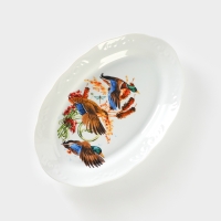 Блюдо фарфоровое «Сезон охоты», d=31,5 см, белое, МИКС Блюдо фарфоровое «Сезон охоты», d=31,5 см, белое, МИКС