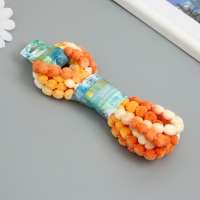 Шнур с помпонами "Кофе с молоком" намотка 2 м Шнур с помпонами "Кофе с молоком" намотка 2 м